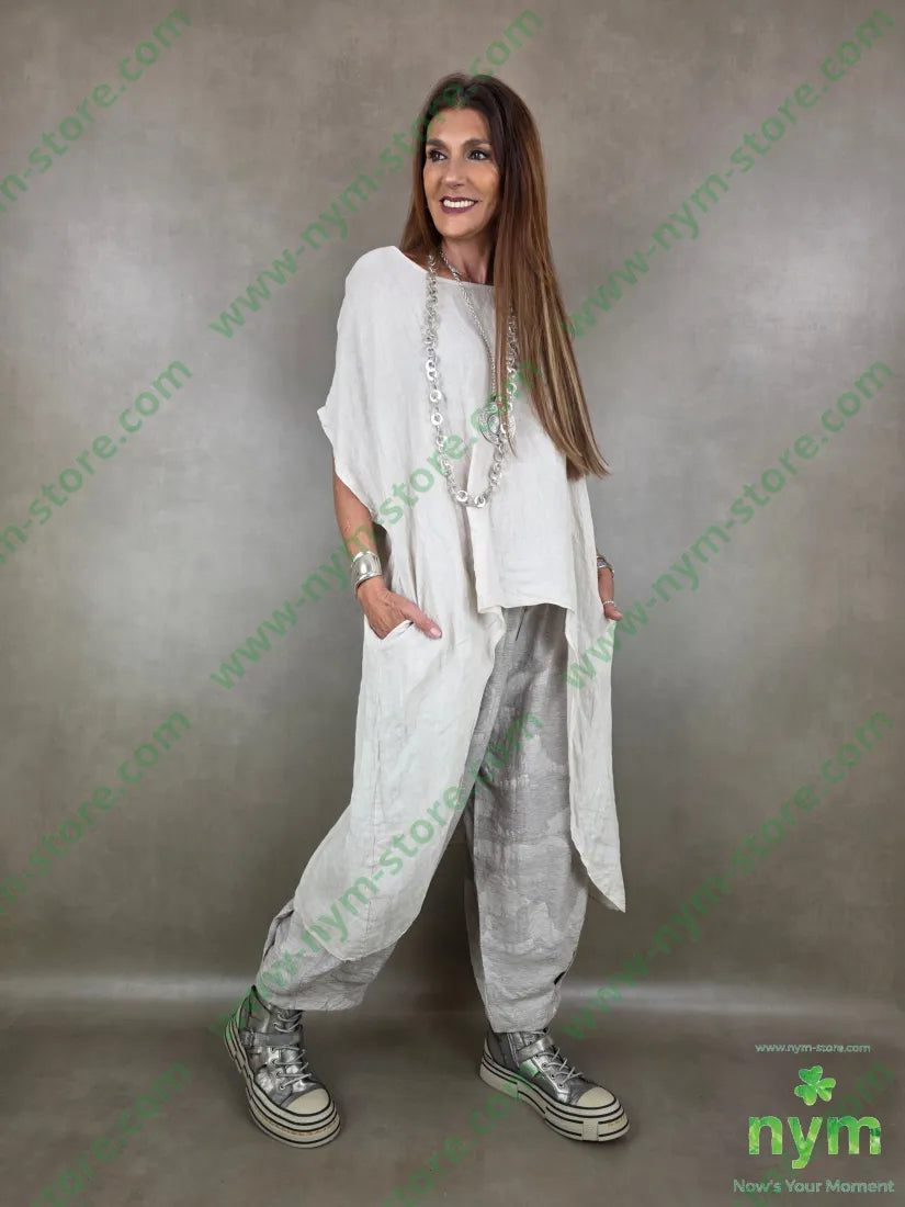 tunica lino lunghissima dietro 100li - U / SABBIA / PE26 - CAMICIA
