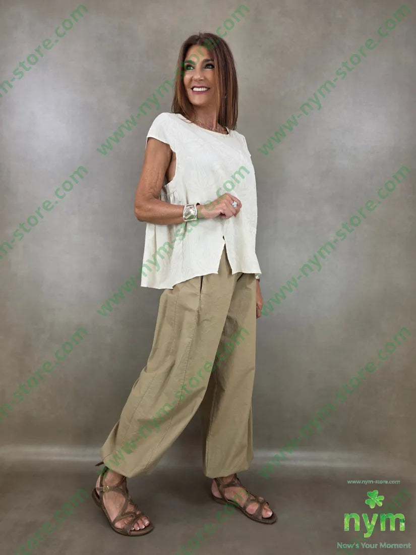 tunica manica aletta jacquard 65c017vi18li - U / SABBIA / PE26 - CAMICIA