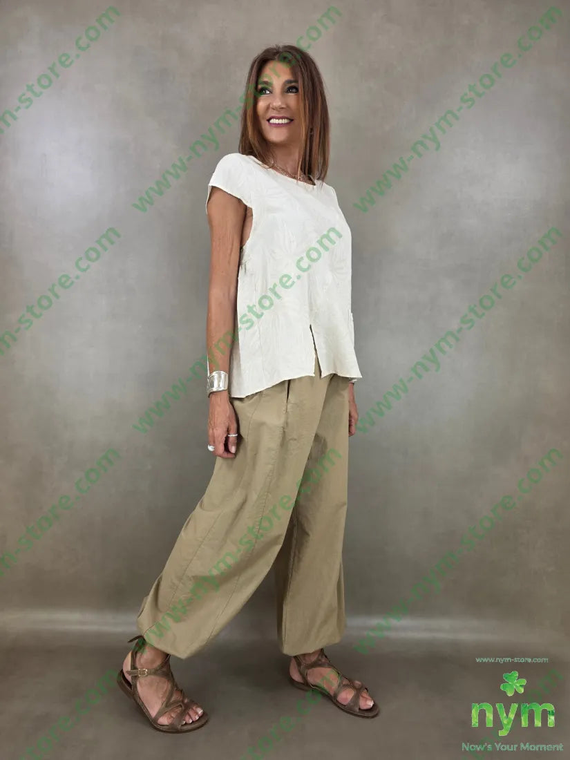 tunica manica aletta jacquard 65c017vi18li - U / SABBIA / PE26 - CAMICIA