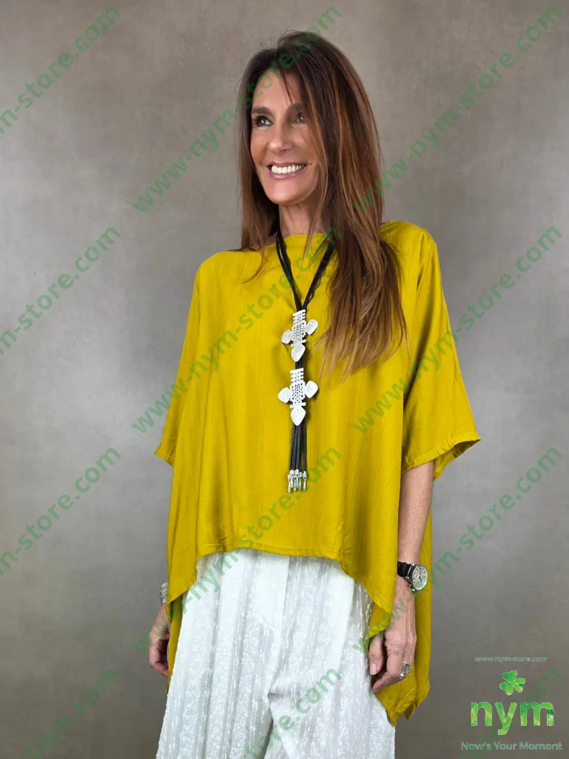tunica manica corta due punte 84vi16pa U / GIALLO / PE26 CAMICIA