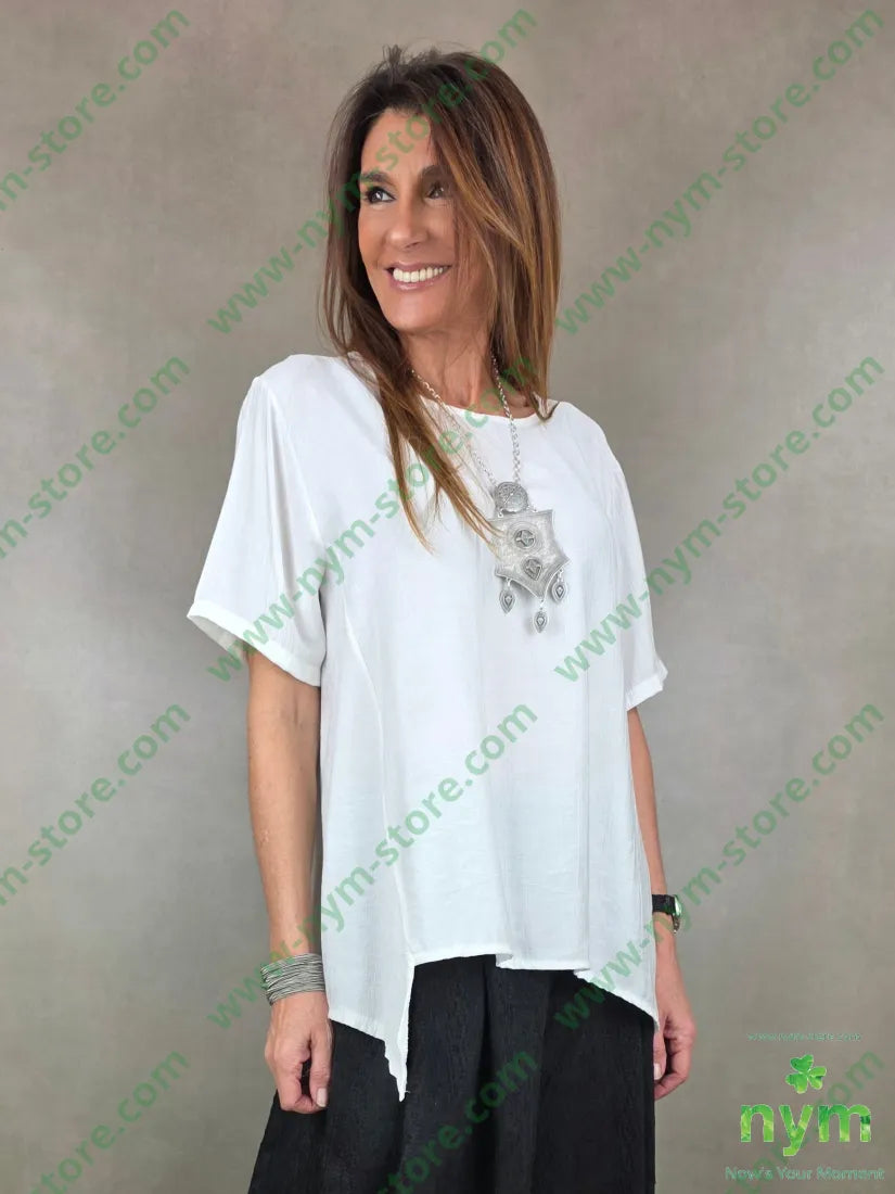 tunica manica corta una punta 84vi16pa U / PANNA / PE26 CAMICIA