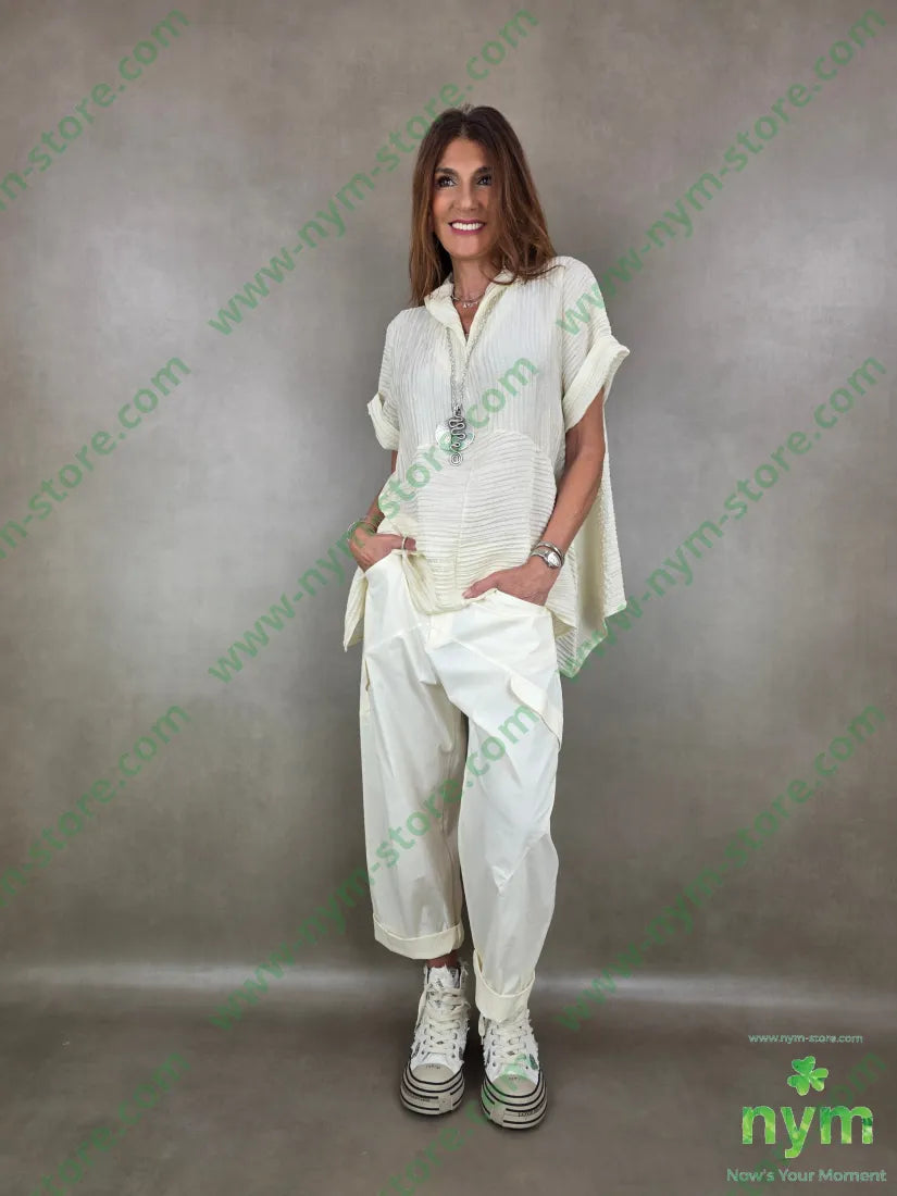tunica micro plisse collo kaftano 81ly19ny - CAMICIA