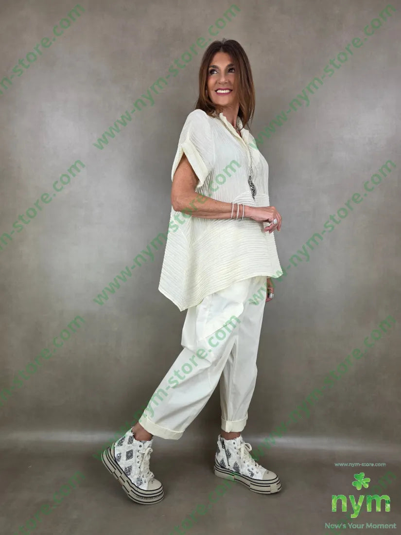 tunica micro plisse collo kaftano 81ly19ny - CAMICIA