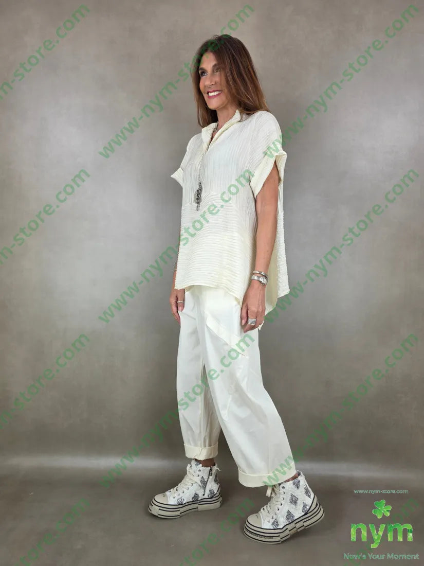 tunica micro plisse collo kaftano 81ly19ny - CAMICIA