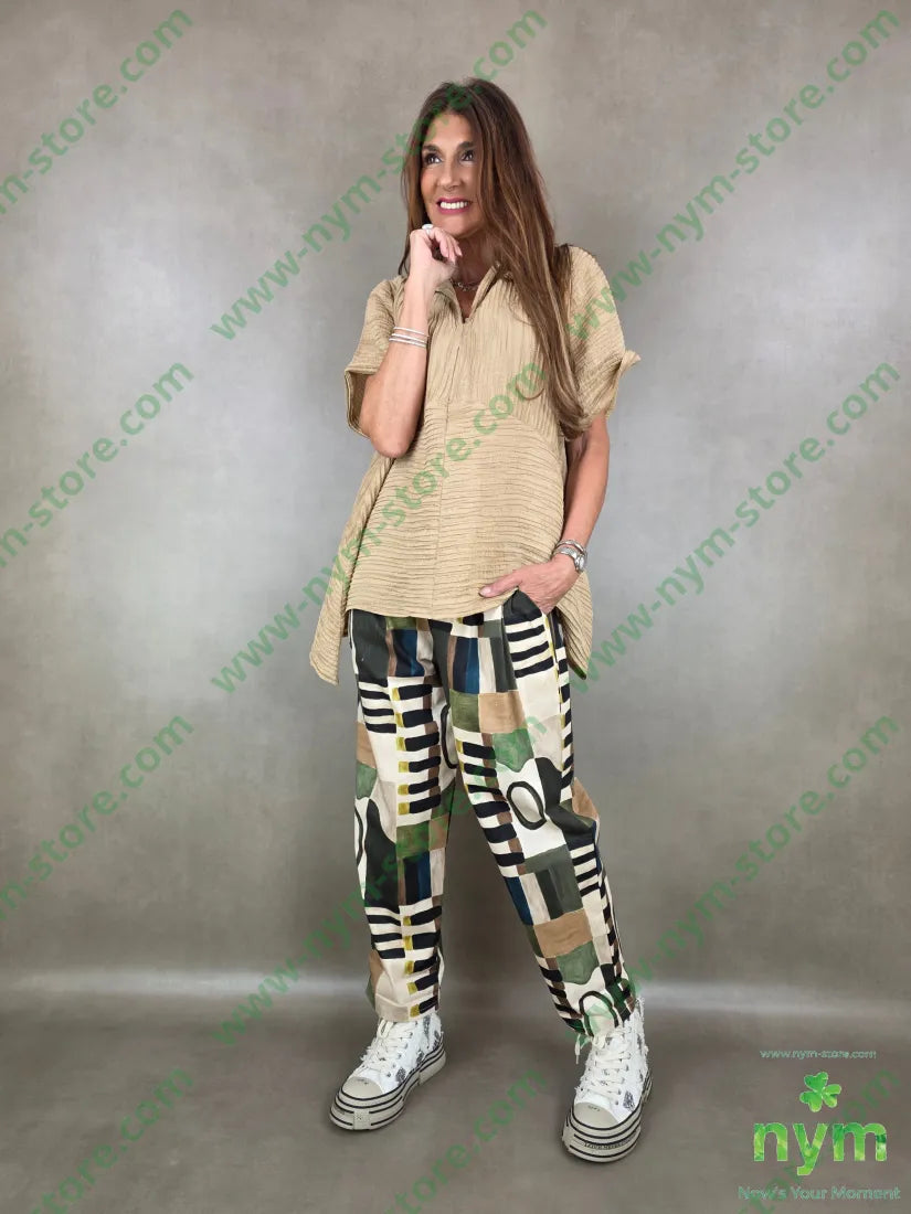 tunica micro plisse collo kaftano 81ly19ny - CAMICIA