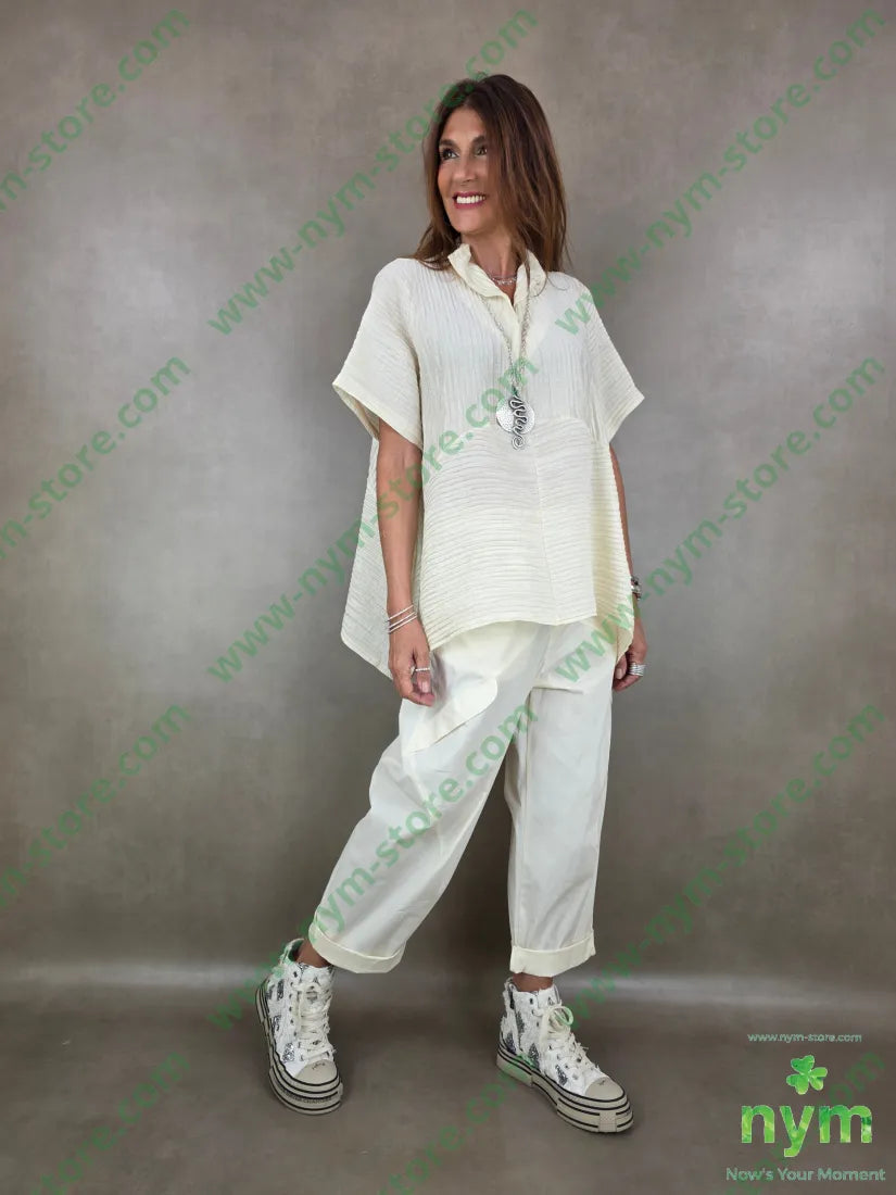 tunica micro plisse collo kaftano 81ly19ny - CAMICIA