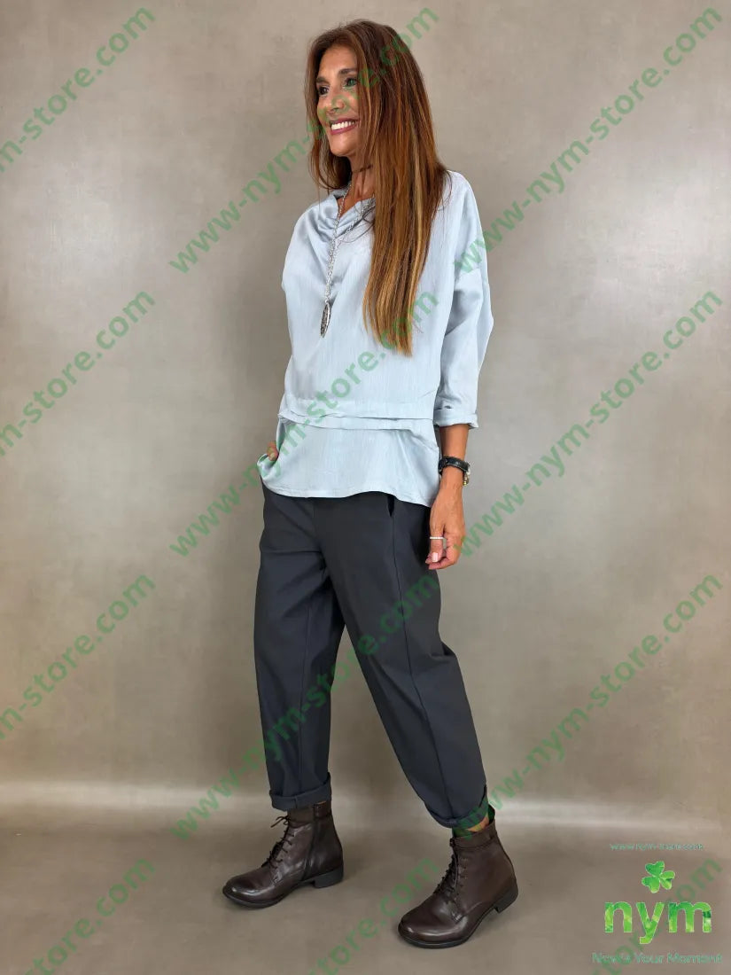 tunica misto lana con due pieghe 77vi13wo10pl - U / PERLA / AI26 - CAMICIA