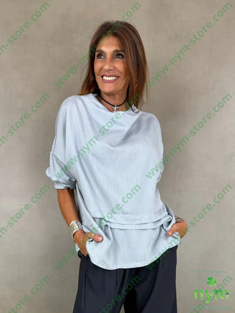 tunica misto lana con due pieghe 77vi13wo10pl - U / PERLA / AI26 - CAMICIA