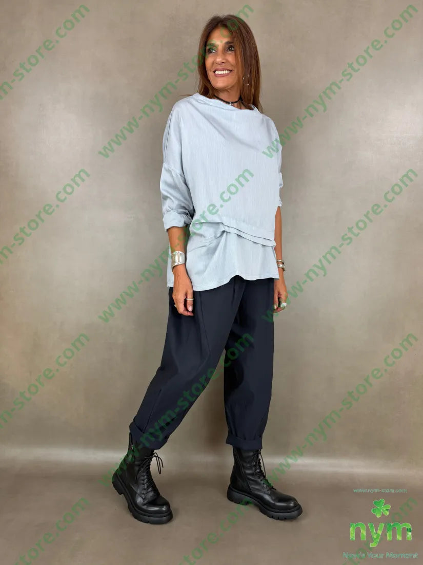 tunica misto lana con due pieghe 77vi13wo10pl - U / PERLA / AI26 - CAMICIA