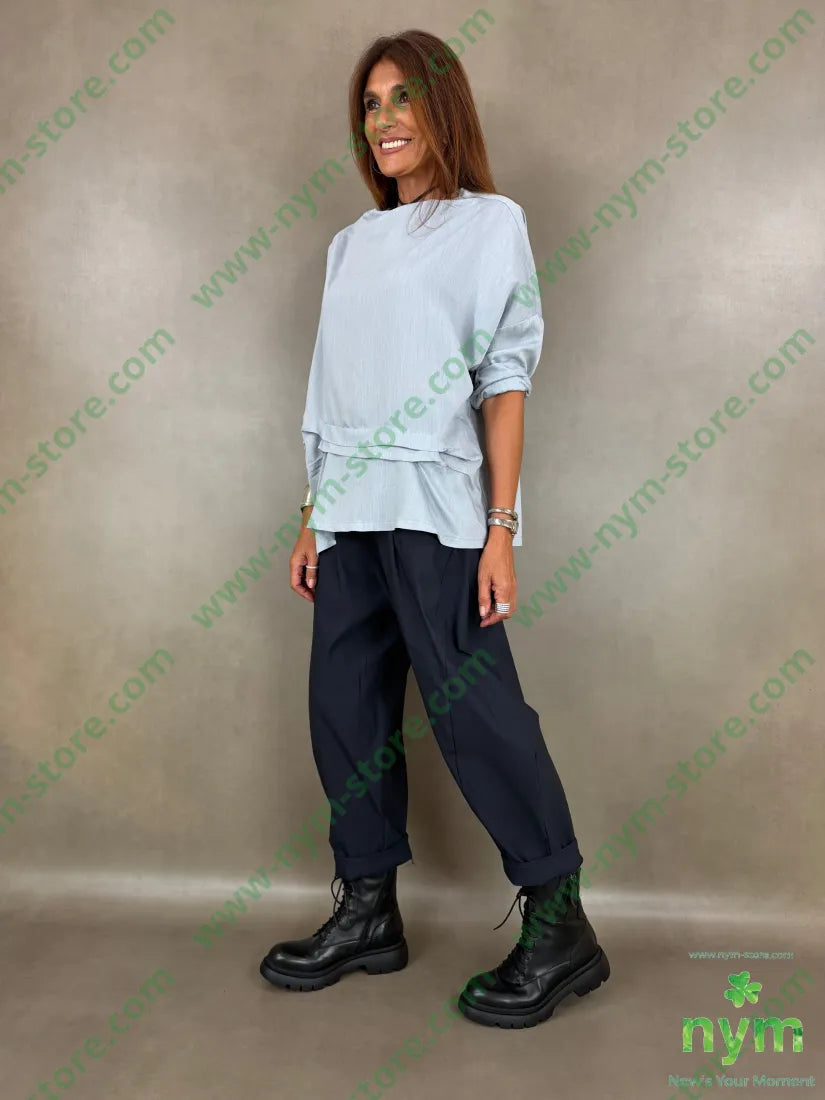 tunica misto lana con due pieghe 77vi13wo10pl - U / PERLA / AI26 - CAMICIA