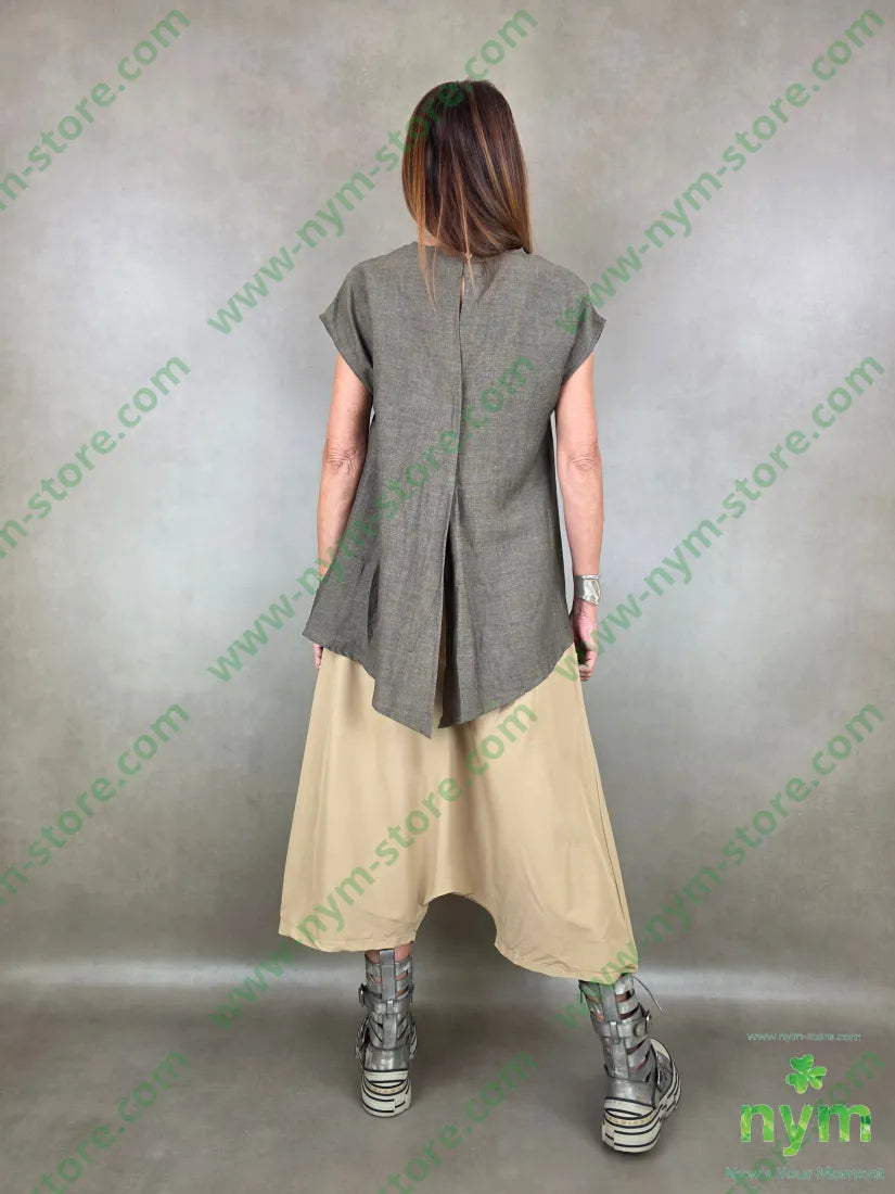 tunica misto lino aperta dietro 56vi34li10pl - U / FANGO S. / PE26 - CAMICIA