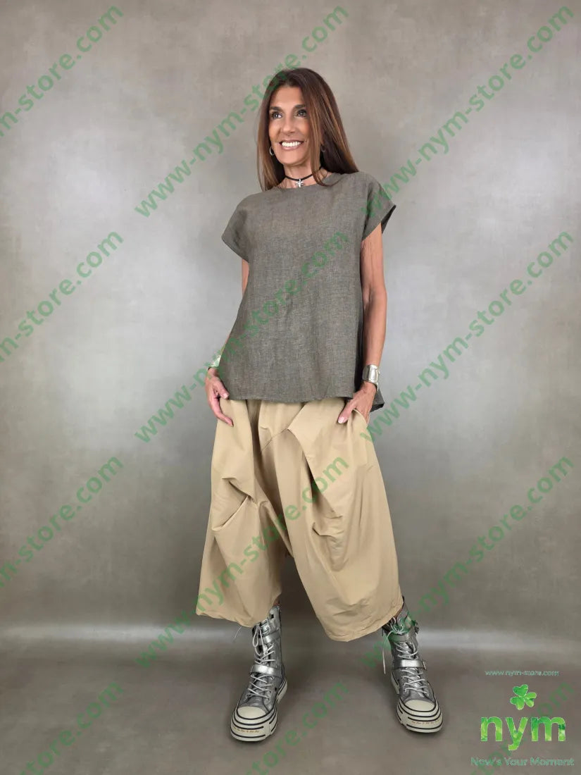 tunica misto lino aperta dietro 56vi34li10pl - U / FANGO S. / PE26 - CAMICIA