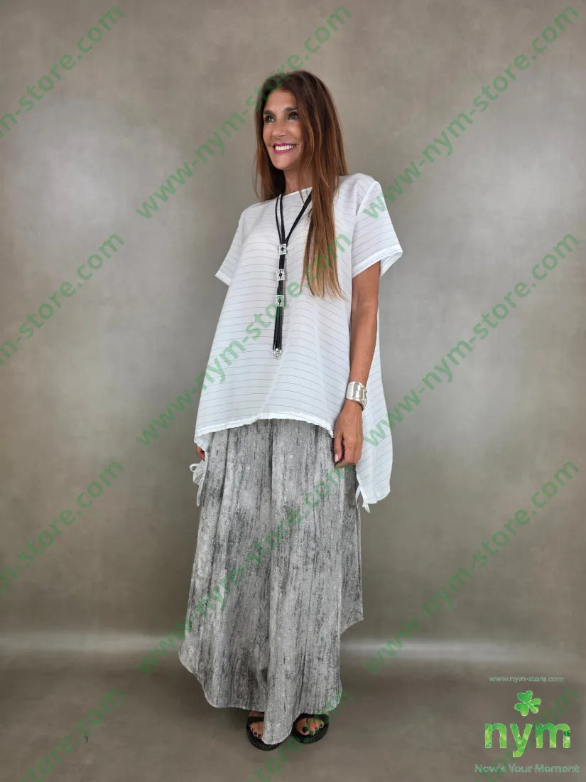 tunica misto seta gessata 65ac25se10pl - U / BIANCO / PE26 - CAMICIA