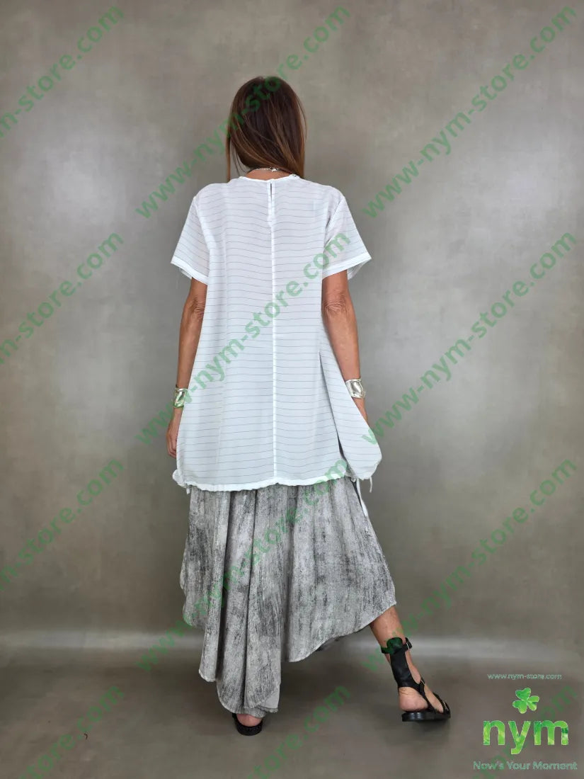 tunica misto seta gessata 65ac25se10pl - U / BIANCO / PE26 - CAMICIA