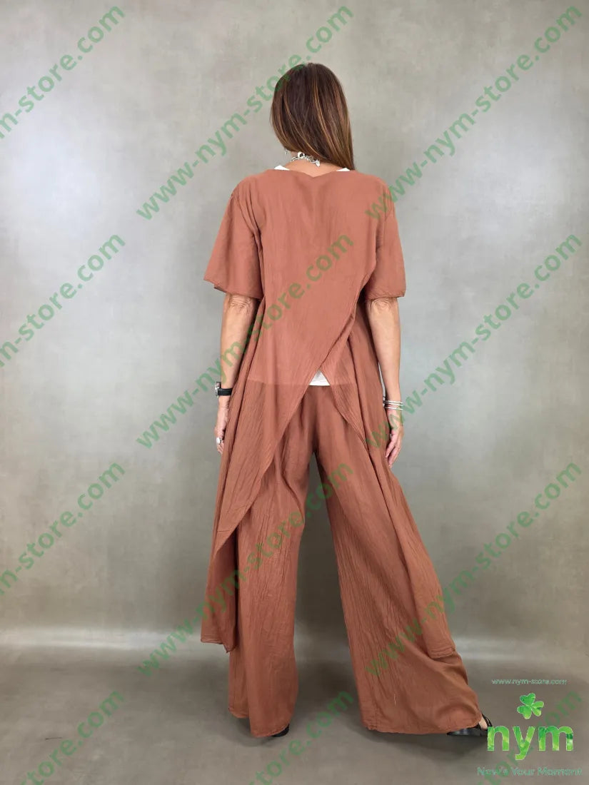 tunica mussola stropicciata aperta 100co - CAMICIA