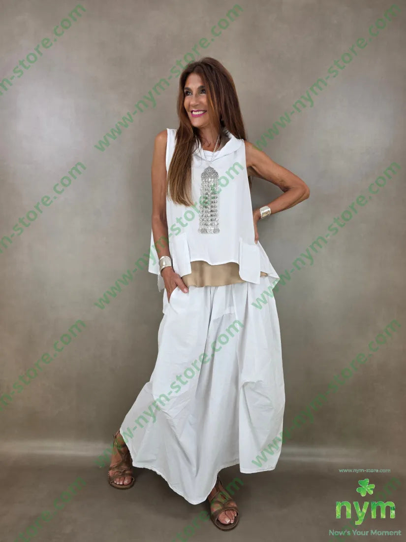 tunica puro cotone stropicciata tasche sbalzo 100co - U / BIANCO / PE26 - CAMICIA