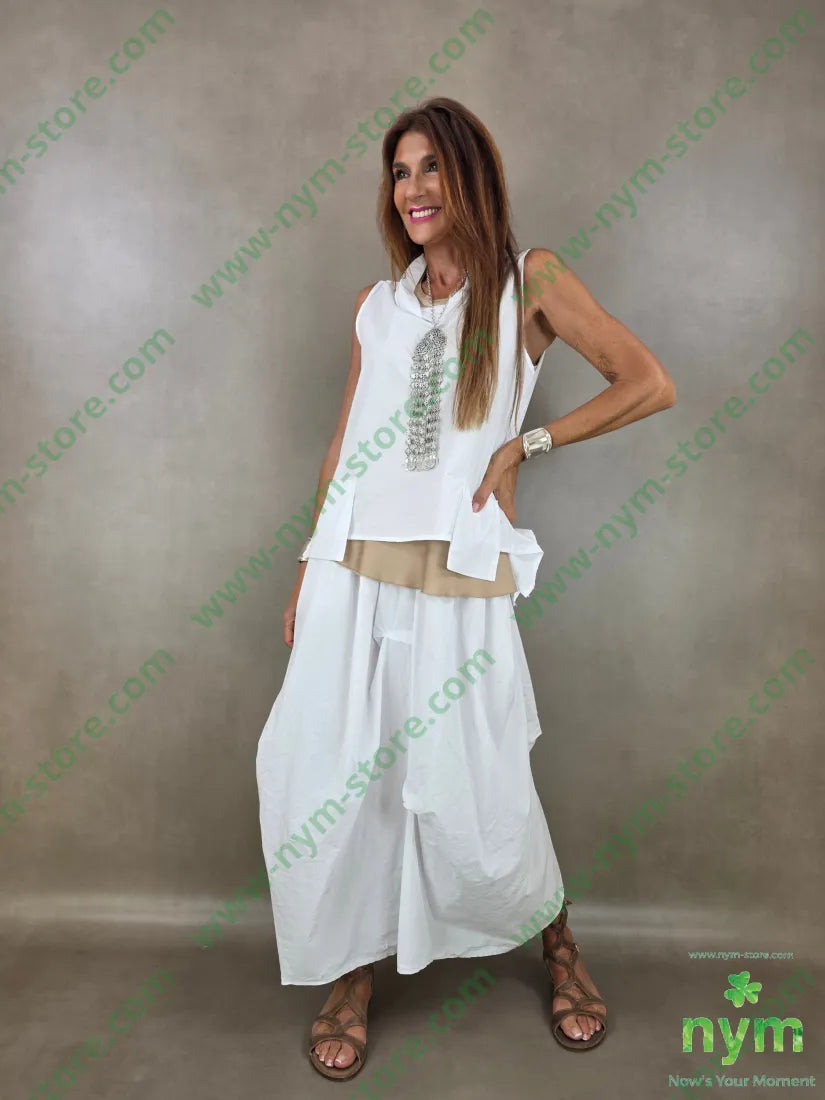 tunica puro cotone stropicciata tasche sbalzo 100co - U / BIANCO / PE26 - CAMICIA