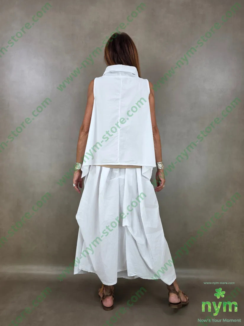 tunica puro cotone stropicciata tasche sbalzo 100co - U / BIANCO / PE26 - CAMICIA