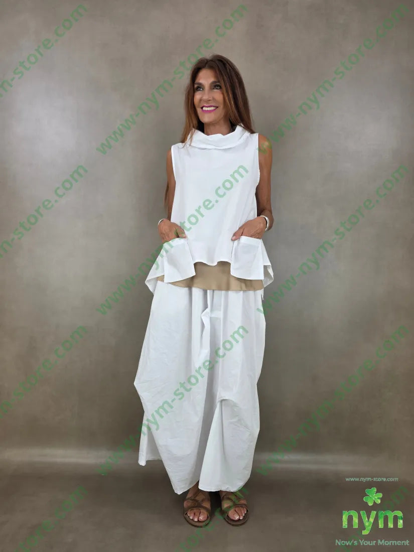 tunica puro cotone stropicciata tasche sbalzo 100co - U / BIANCO / PE26 - CAMICIA