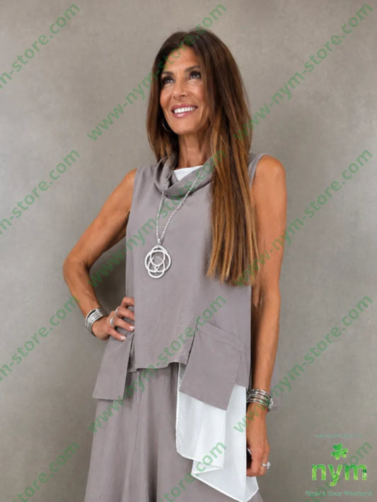 tunica puro cotone stropicciata tasche sbalzo 100co - U / FANGO C. / PE26 - CAMICIA