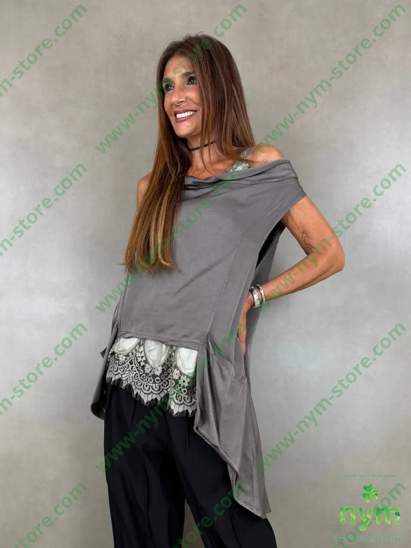 tunica raso corta davanti tasche 63ry40vi - U / FANGO / AI26 - CAMICIA