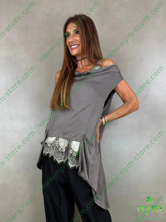 tunica raso corta davanti tasche 63ry40vi - U / FANGO / AI26 - CAMICIA