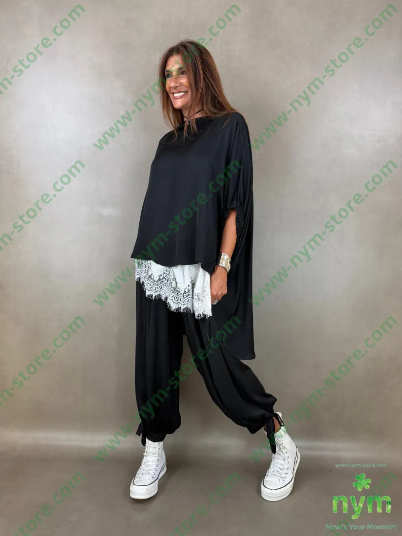 tunica raso manica arricciata 60ra40vi - CAMICIA