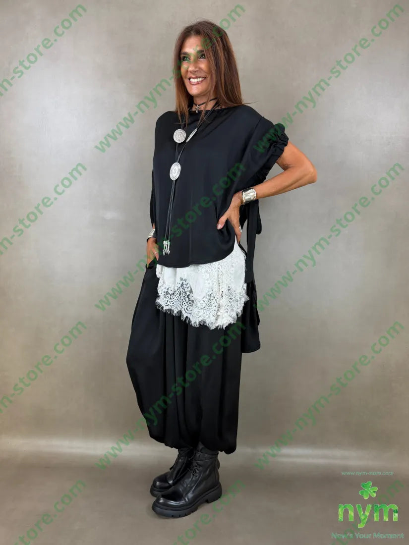 tunica raso manica arricciata 60ra40vi - CAMICIA