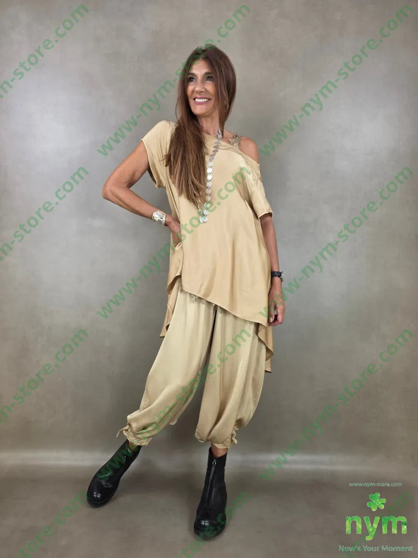 tunica raso trapezio dietro 60ry40vi - CAMICIA