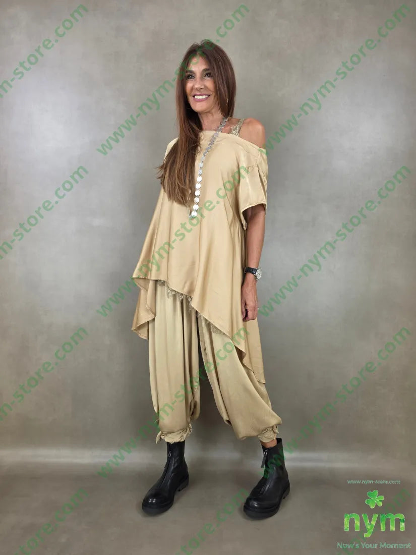 tunica raso trapezio dietro 60ry40vi - CAMICIA