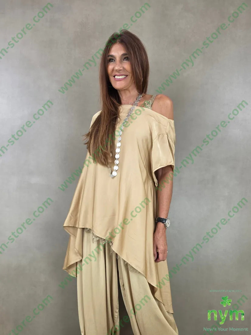 tunica raso trapezio dietro 60ry40vi - CAMICIA