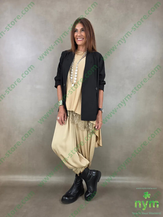 tunica raso trapezio dietro 60ry40vi - CAMICIA