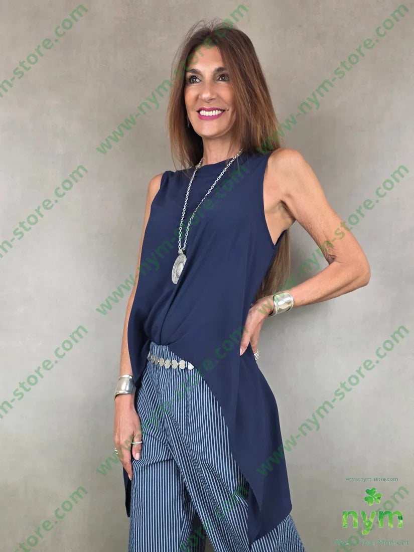 tunica scollata dto in viscosa 100vi - U / BLU / PE26 - CAMICIA