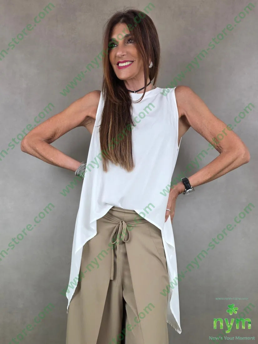 tunica scollata dto in viscosa 100vi - U / PANNA / PE26 - CAMICIA
