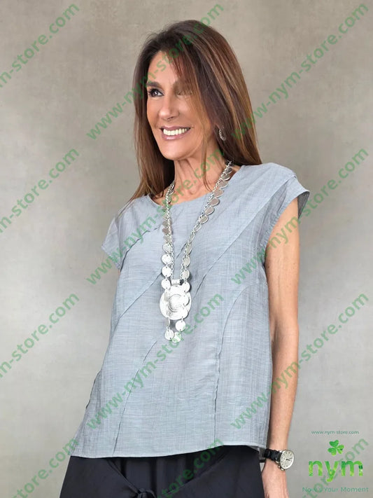 tunica senza maniche cucitura in taglio 46pl41co13pa U / GRIGIO C. / PE26 CAMICIA