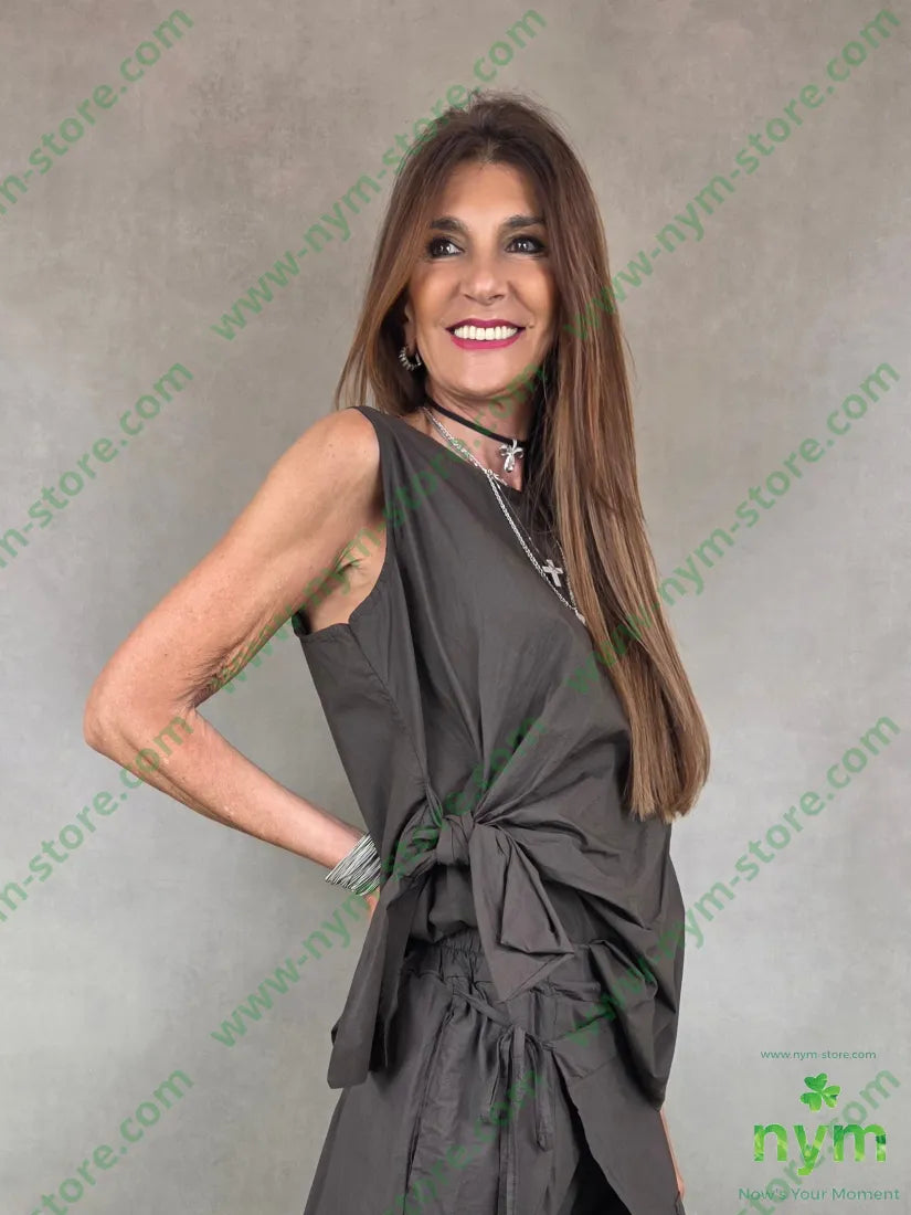 tunica senza maniche fiocco lato 98co2ea - U / MARRONE / PE26 - CAMICIA