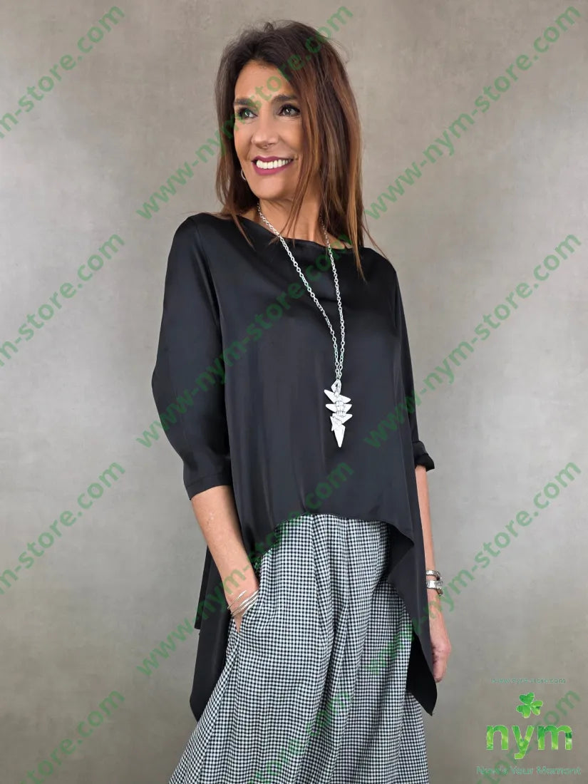 tunica stondata elastan 96vi4ea 1 / NERO / PE26 CAMICIA