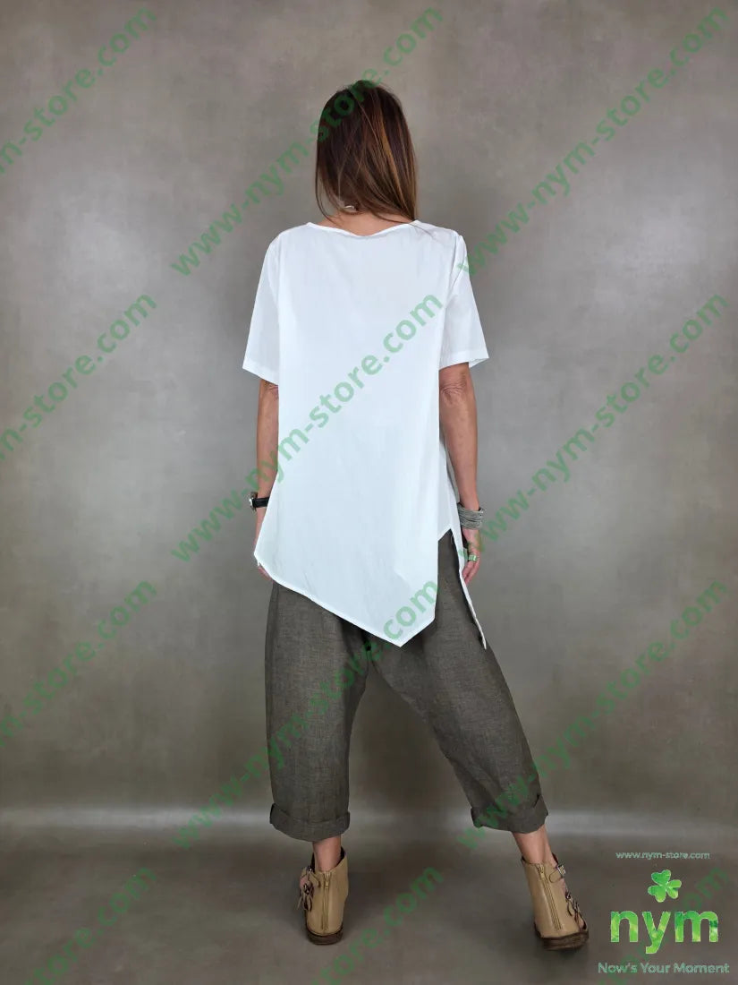 tunica tessuto grinza asimmetrica 75vi25ny - U / PANNA / PE26 - CAMICIA