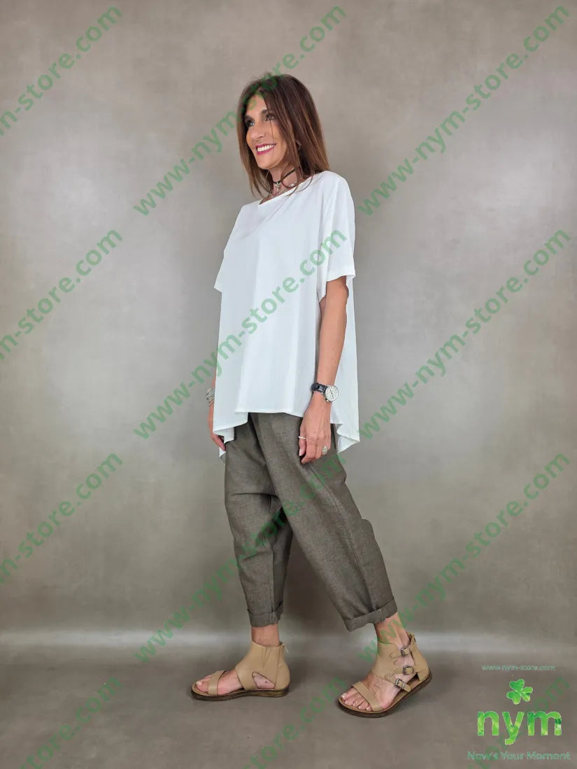 tunica tessuto grinza asimmetrica 75vi25ny - U / PANNA / PE26 - CAMICIA