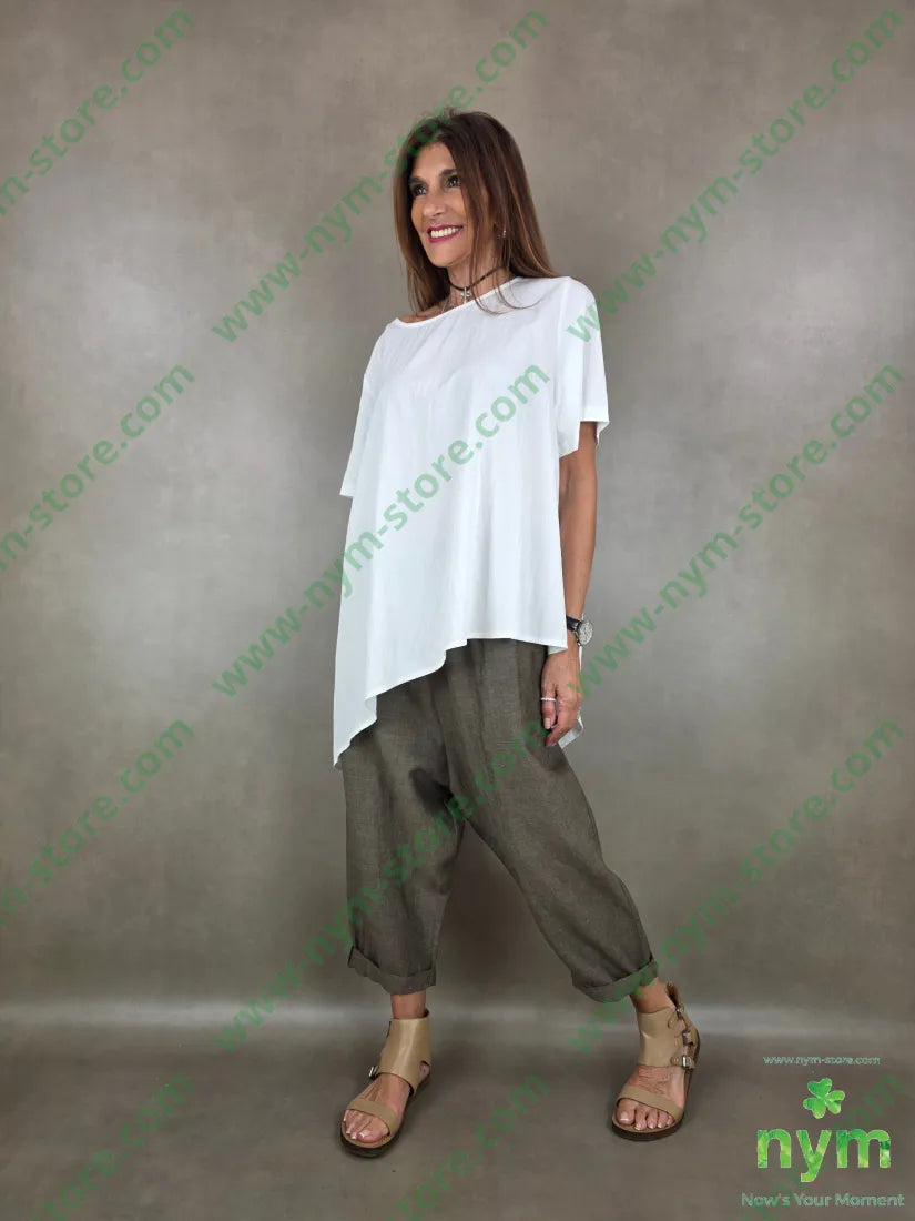 tunica tessuto grinza asimmetrica 75vi25ny - U / PANNA / PE26 - CAMICIA