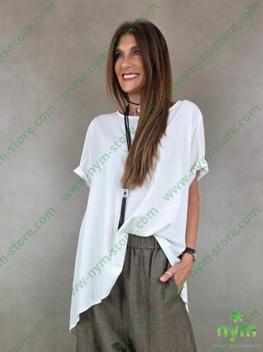 tunica tessuto grinza asimmetrica 75vi25ny - U / PANNA / PE26 - CAMICIA