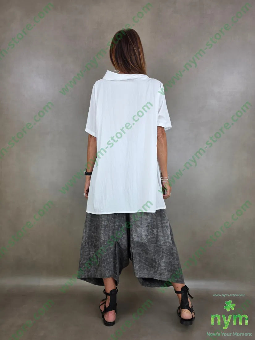 tunica tessuto grinza collo ciambella 75vi25ny - U / PANNA / PE26 - CAMICIA