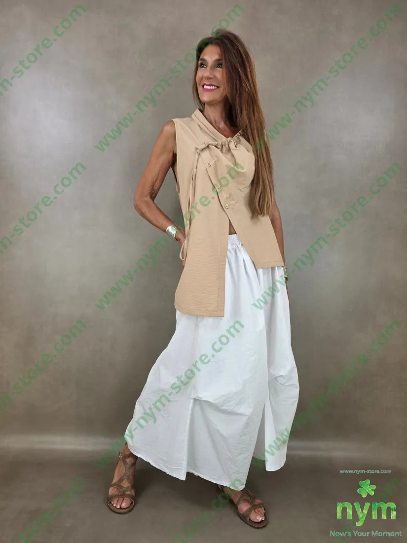 tunica tessuto martellato con coulisse 87co13ny - U / CAMMELLO / PE26 - CAMICIA