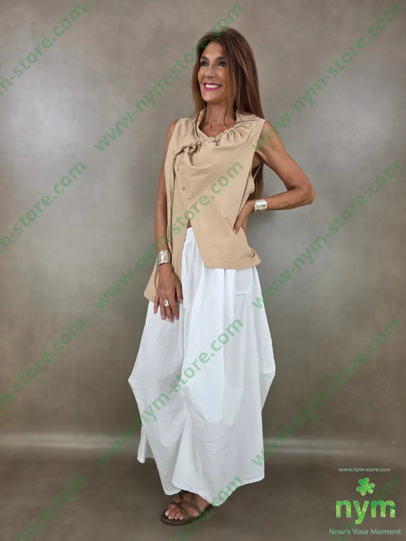 tunica tessuto martellato con coulisse 87co13ny - U / CAMMELLO / PE26 - CAMICIA