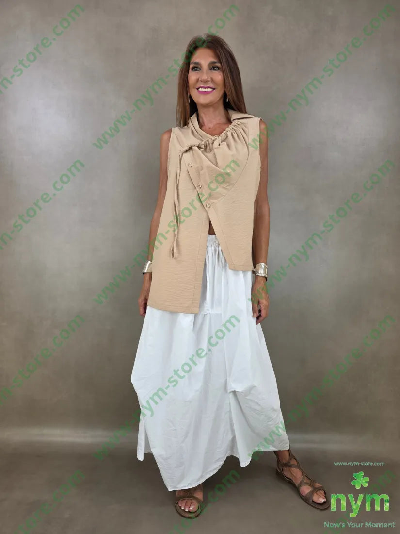 tunica tessuto martellato con coulisse 87co13ny - U / CAMMELLO / PE26 - CAMICIA