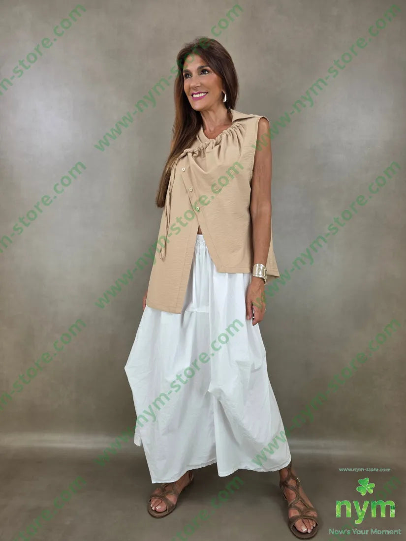tunica tessuto martellato con coulisse 87co13ny - U / CAMMELLO / PE26 - CAMICIA
