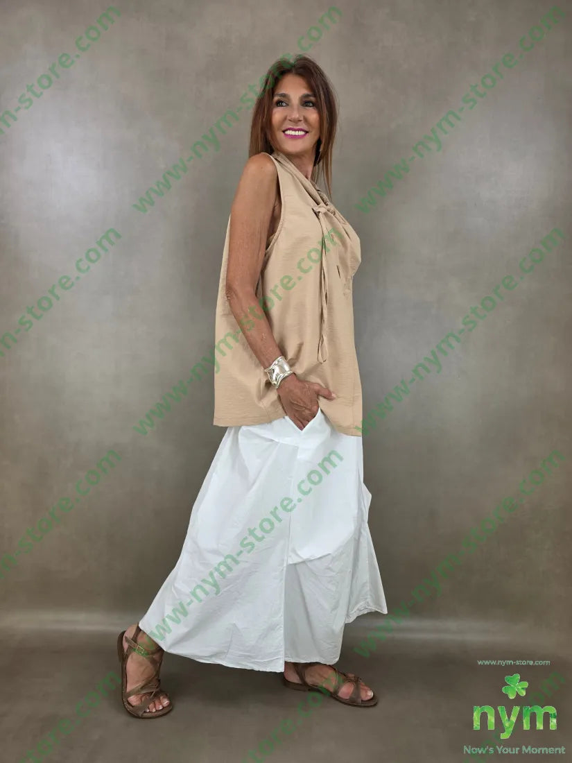 tunica tessuto martellato con coulisse 87co13ny - U / CAMMELLO / PE26 - CAMICIA