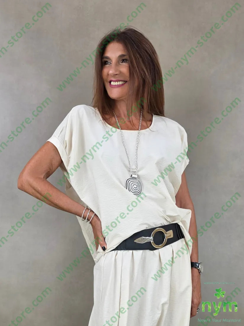 tunica tessuto martellato pieghe manica 87co13ny - U / SABBIA / PE26 - CAMICIA