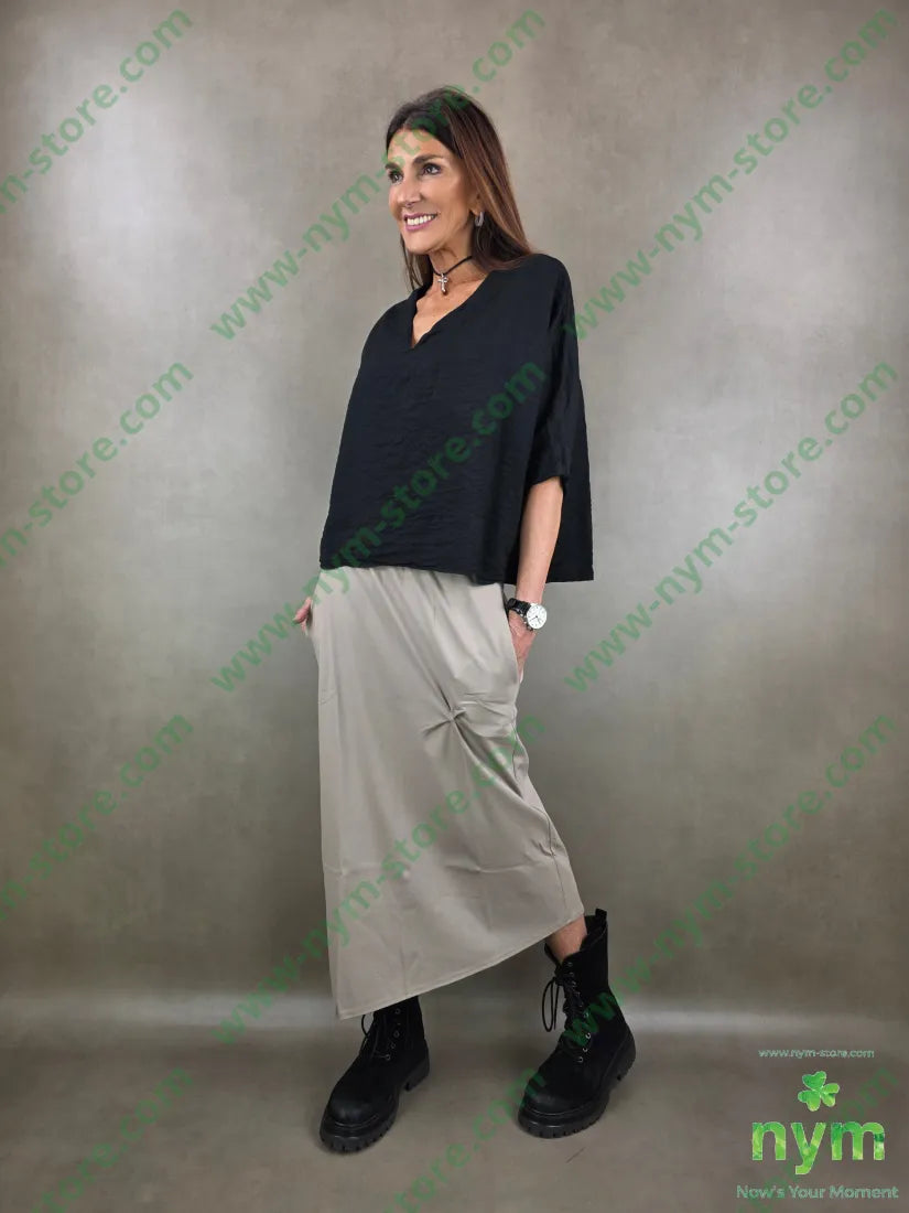 tunica tessuto semi goffrato 85vi15pa U / NERO / PE26 CAMICIA