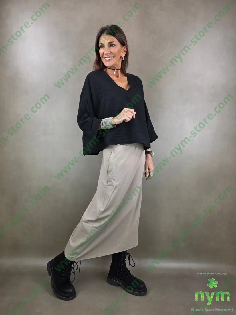 tunica tessuto semi goffrato 85vi15pa U / NERO / PE26 CAMICIA